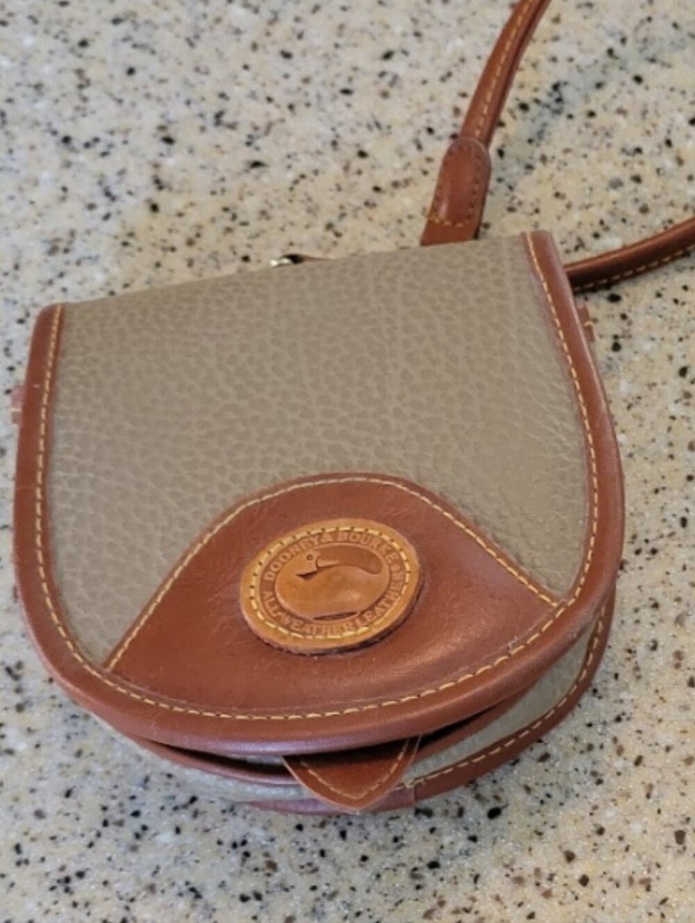 Dooney & Bourke Small Beige and Tan AWL Genuine Leather Crossbody And Belt Bag - Picture 6 of 8